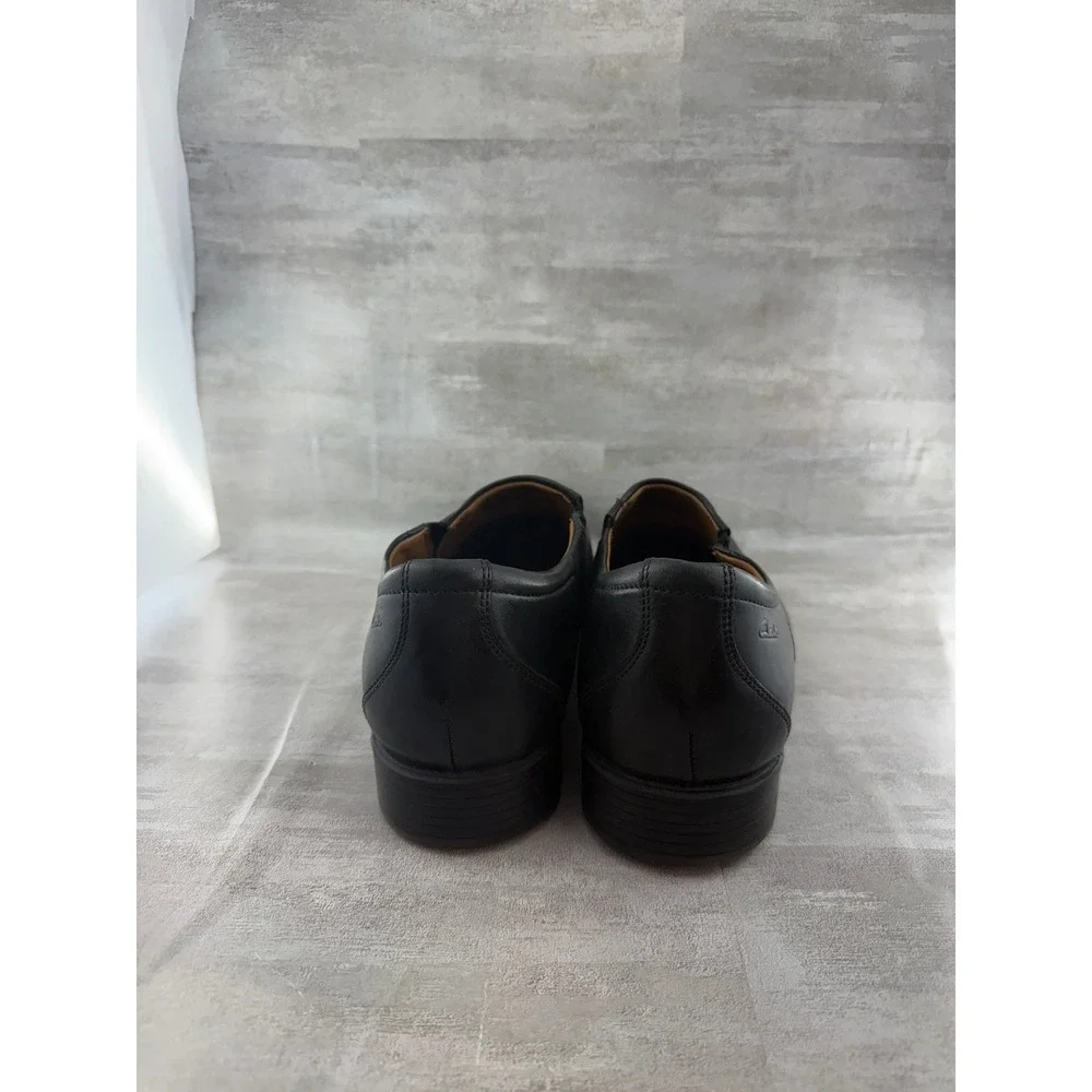 Clarks Men Tilden Free Black Leather Slip On Loafers Dress Shoes Sz 11.5 M